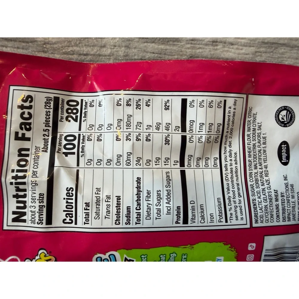 Warheads Ooze Chewz Filled Ropes Candy 3 oz Bag Watermelon Apple Blue Raspberry